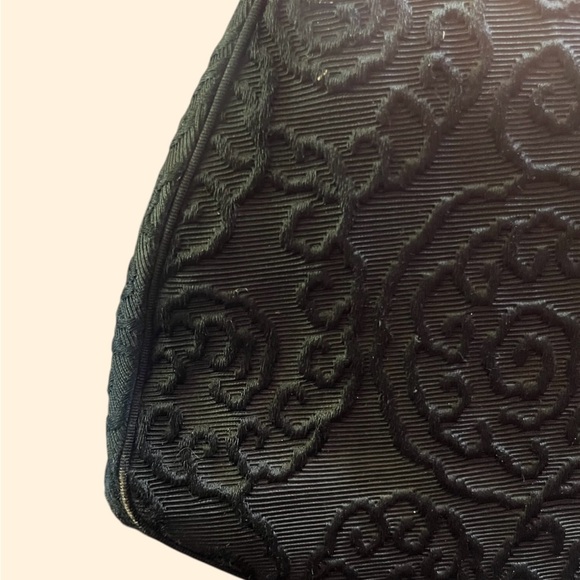 Lewis Vintage 1960s Black Embroidered Evening Handbag - Picture 11 of 11